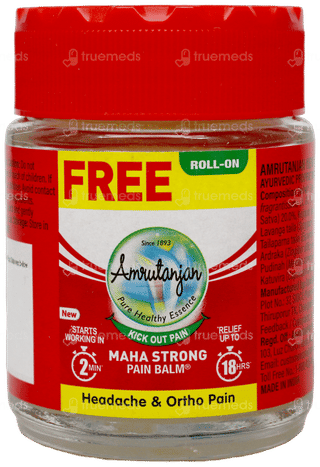 Amrutanjan New Maha Strong Pain Balm 50Ml With Roll On 2.5Ml Free