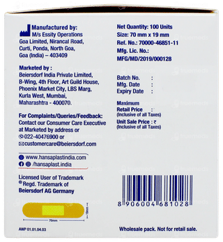 Hansaplast Regular Antiseptic Strips 100