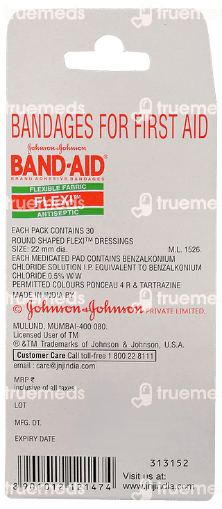 Johnsons Flexi Antiseptic Band Aid 30