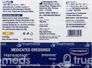 Hansaplast Washproof Medicated Dressing Strips 8