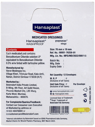 Hansaplast Washproof Antiseptic Strips 8