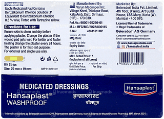 Hansaplast Washproof Medicated Dressing Strips 8