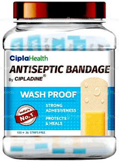 Cipladine Antiseptic Washproof Bandage Strips 100 With 36 Free Cipladine Antiseptic Washproof Bandage Strips 100 With 36 Free