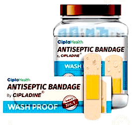 Cipladine Antiseptic Washproof Bandage Strips 100 With 36 Free