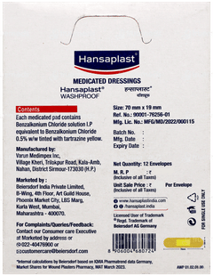 Hansaplast Washproof Antiseptic Strips 12