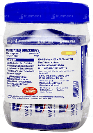 Hansaplast Washproof Antiseptic 100+36 Free Strips