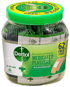 Dettol Medicated Plaster Washproof Strips 110 With 62 Free