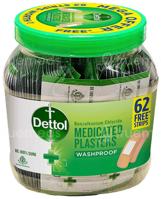 Dettol Medicated Plaster Washproof Strips 110 With 62 Free