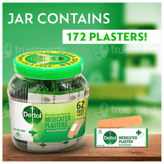 Dettol Medicated Plaster Washproof Strips 110 With 62 Free