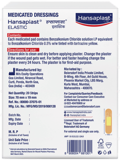 Hansaplast Elastic Antiseptic Strips 20