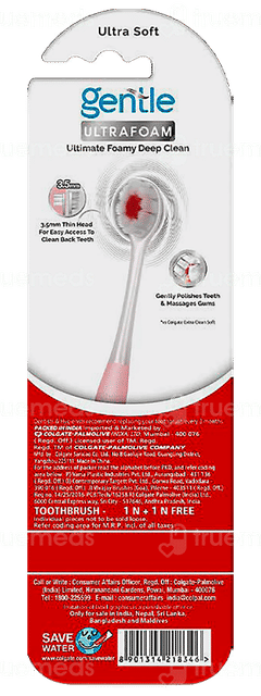 Colgate Gentle Ultrafoam Ultra Soft Toothbrush 1 + 1 Free