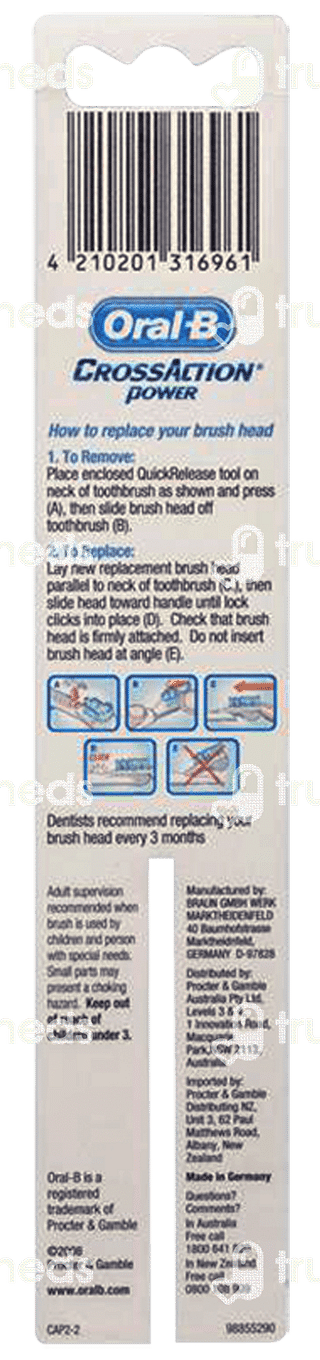 Oral B Cross Action Power Replacement Heads Soft Toothbrush 2