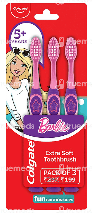 Colgate Kids Extra Soft Barbie Pack Of 3 Toothbrush 1