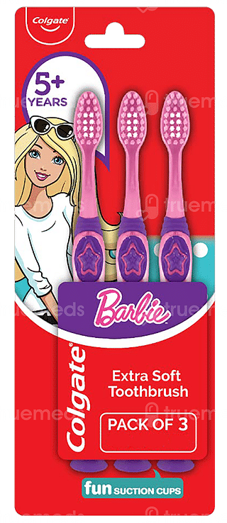 Colgate Kids Extra Soft Barbie Pack Of 3 Toothbrush 1