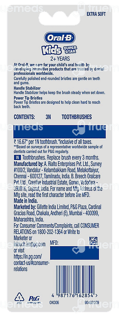 Oral B Kids Super Star 2+years Toothbrush 3