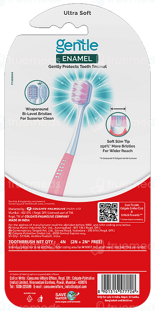 Colgate Gentle Enamel Ultra Soft Buy 2 Get 2 Free Pack Of 4 Toothbrush