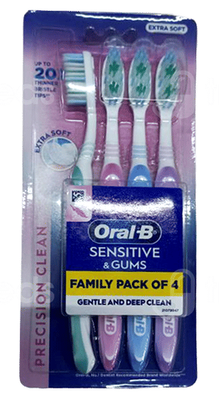 Oral B Sensitive & Gums Gentle And Deep Clean Extra Soft Family Pack Of 4 Toothbrush