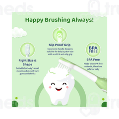 Chicco For Milk Teeth 6-36 Months Extra Soft Green Kids Toothbrush 1