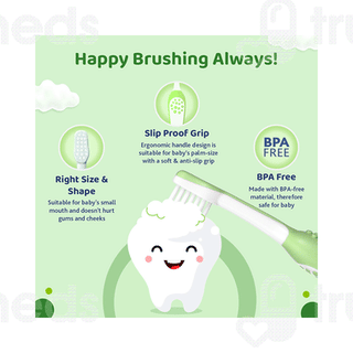Chicco For Milk Teeth 6-36 Months Extra Soft Green Kids Toothbrush 1