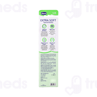 Chicco For Milk Teeth 6-36 Months Extra Soft Green Kids Toothbrush 1