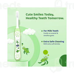 Chicco For Milk Teeth 6-36 Months Extra Soft Green Kids Toothbrush 1