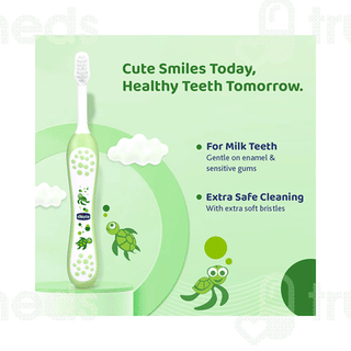 Chicco For Milk Teeth 6-36 Months Extra Soft Green Kids Toothbrush 1