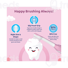 Chicco For Milk Teeth 6-36 Months Extra Soft Pink Kids Toothbrush 1
