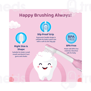 Chicco For Milk Teeth 6-36 Months Extra Soft Pink Kids Toothbrush 1