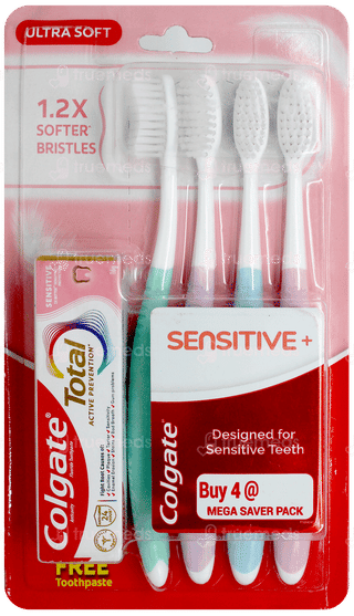 Colgate Sensitive Ultra Soft Toothbrush 4 With Colgate Total Sensitive Anticavity Toothpaste 16Gm Free