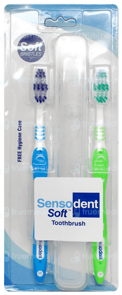 Sensodent Soft Toothbrush 2 + 1 Hygiene Case Free