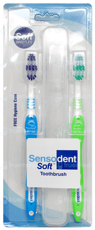 Sensodent Soft Toothbrush 2 + 1 Hygiene Case Free
