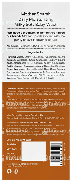 Mother Sparsh Daily Moisturizing Milky Soft Baby Wash 400ml