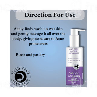 Dermistry Anti Acne Backne Breakouts Salicylic Acid Body Wash 200ml