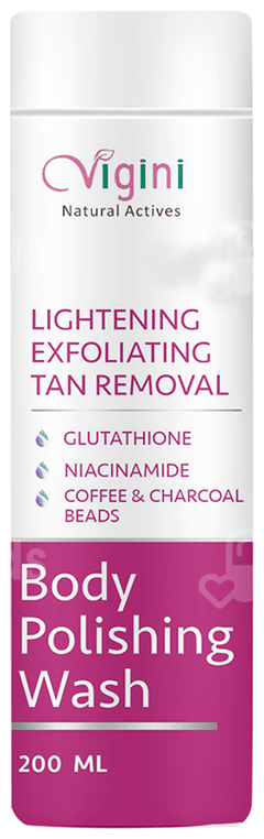 Vigini Natural Actives Lightening Exfoliating Tan Removal Body Polishing Wash 200Ml