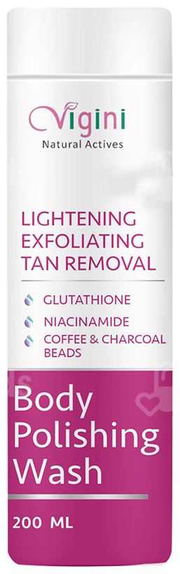 Vigini Natural Actives Lightening Exfoliating Tan Removal Body Polishing Wash 200Ml