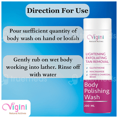 Vigini Natural Actives Lightening Exfoliating Tan Removal Body Polishing Wash 200Ml