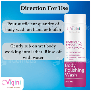 Vigini Natural Actives Lightening Exfoliating Tan Removal Body Polishing Wash 200Ml