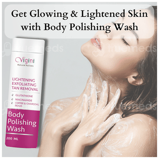 Vigini Natural Actives Lightening Exfoliating Tan Removal Body Polishing Wash 200Ml