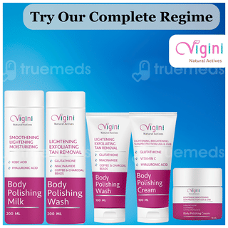 Vigini Natural Actives Lightening Exfoliating Tan Removal Body Polishing Wash 200Ml