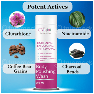 Vigini Natural Actives Lightening Exfoliating Tan Removal Body Polishing Wash 200Ml