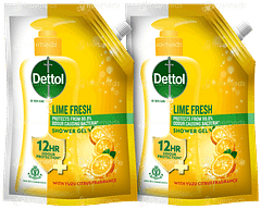 Dettol Lime Fresh 450ml Pack Of 2 Refill Shower Gel