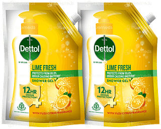 Dettol Lime Fresh 450ml Pack Of 2 Refill Shower Gel