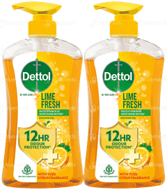 Dettol Lime Fresh 500ml Pack Of 2 Pump Shower Gel