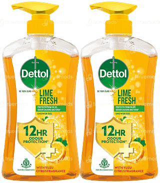 Dettol Lime Fresh 500ml Pack Of 2 Pump Shower Gel