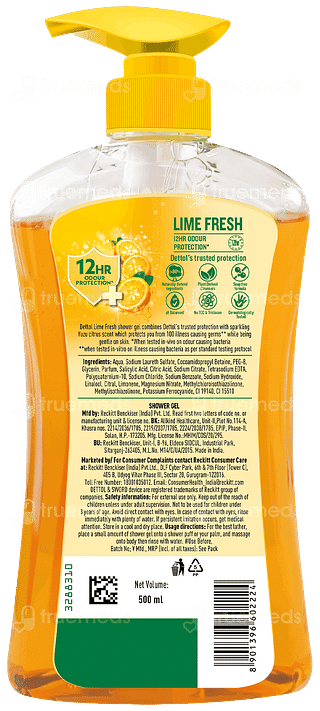 Dettol Lime Fresh 500ml Pack Of 2 Pump Shower Gel