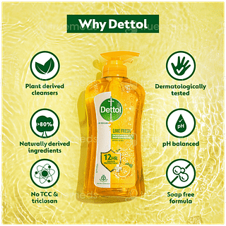 Dettol Lime Fresh 500ml Pack Of 2 Pump Shower Gel