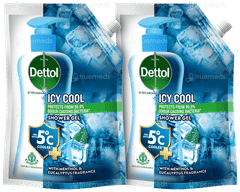 Dettol Icy Cool 450ml Pack Of 2 Refill Shower Gel