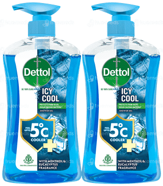 Dettol Icy Cool 500ml Pack Of 2 Pump Shower Gel