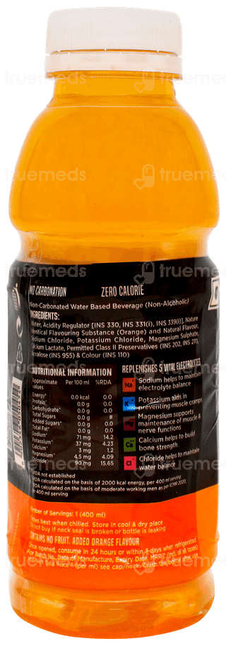 Enerzal Zero Orange Flavour Hydration Drink 400ml