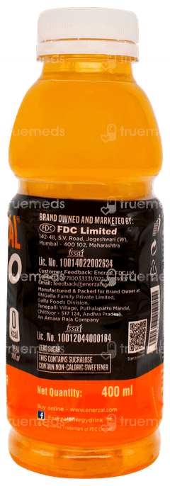 Enerzal Zero Orange Flavour Hydration Drink 400ml